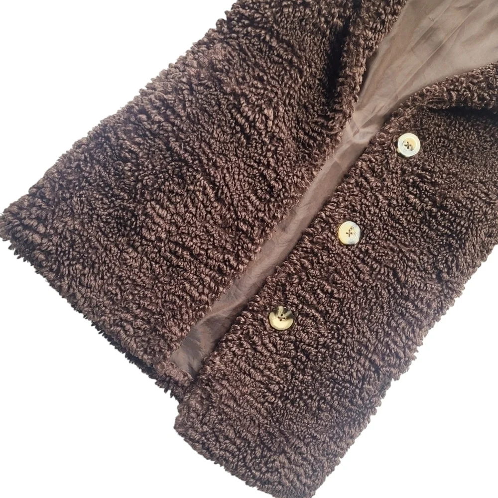 Wonder Nation Brown Teddy Jacket Size XS (4-5)